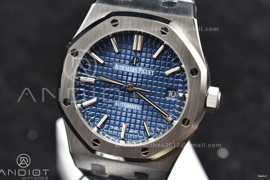 15450 on Best 1:1 Bracelet 37mm Edition Dial Clone Super Royal Blue SS SS ZF Textured Oak SA3120 0117